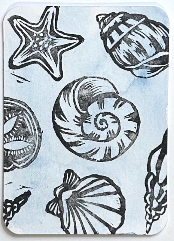 Sea Shells 3 aceo art card