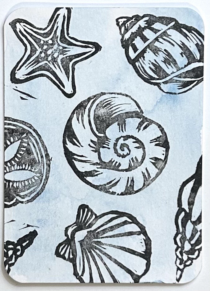 Sea Shells 3 aceo art card