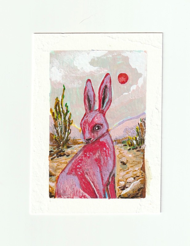 Desert Hare aceo art card