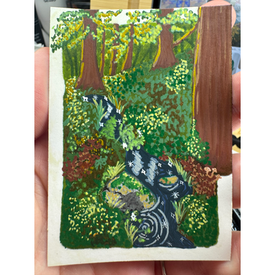 Forest Morning aceo art card thumbnail 2