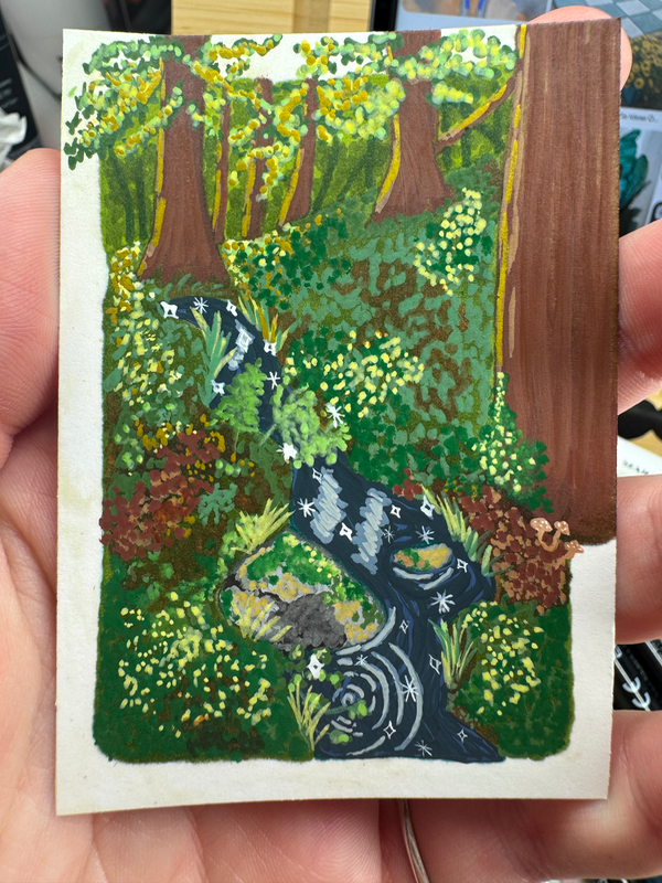 Forest Morning aceo art card