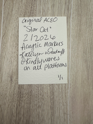 Star Cat aceo art card thumbnail 2