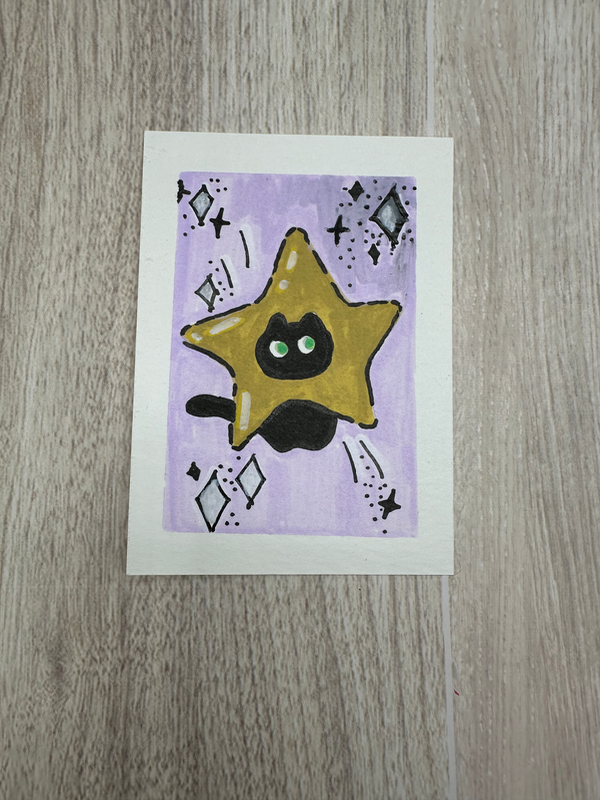 Star Cat aceo art card
