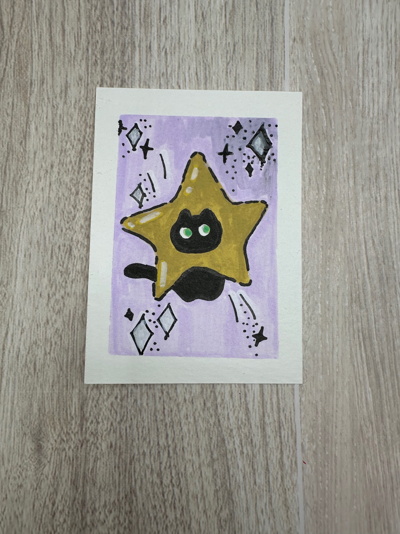 Star Cat aceo art card