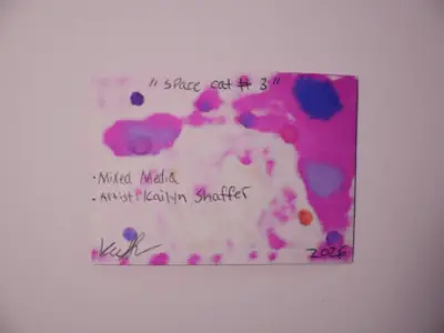 Space Cat #3 aceo art card thumbnail 3