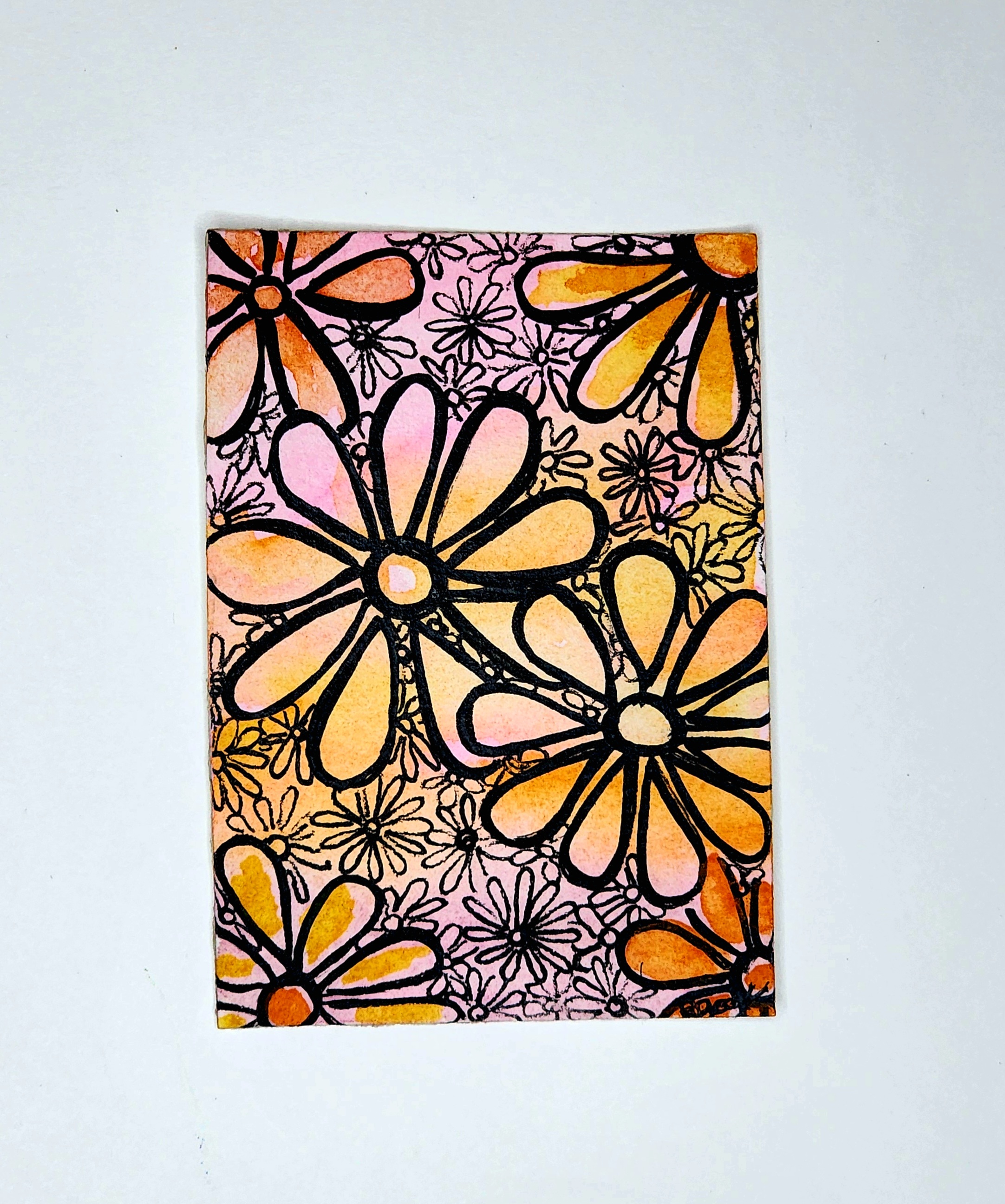 Boho Daisy aceo art card