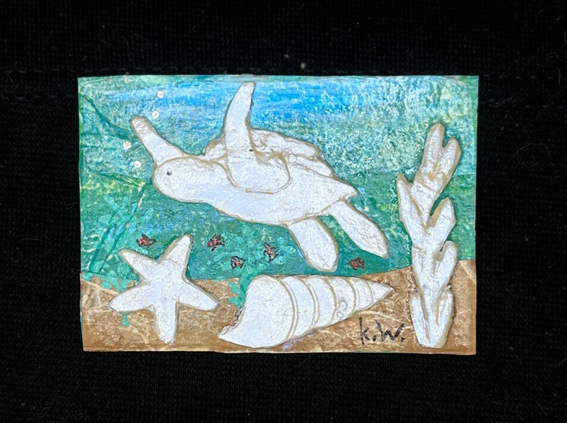 TURTLES & SHELLS KWACEO #2B aceo art card