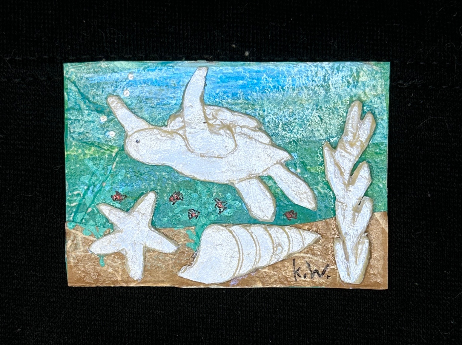 TURTLES & SHELLS KWACEO #2B aceo art card