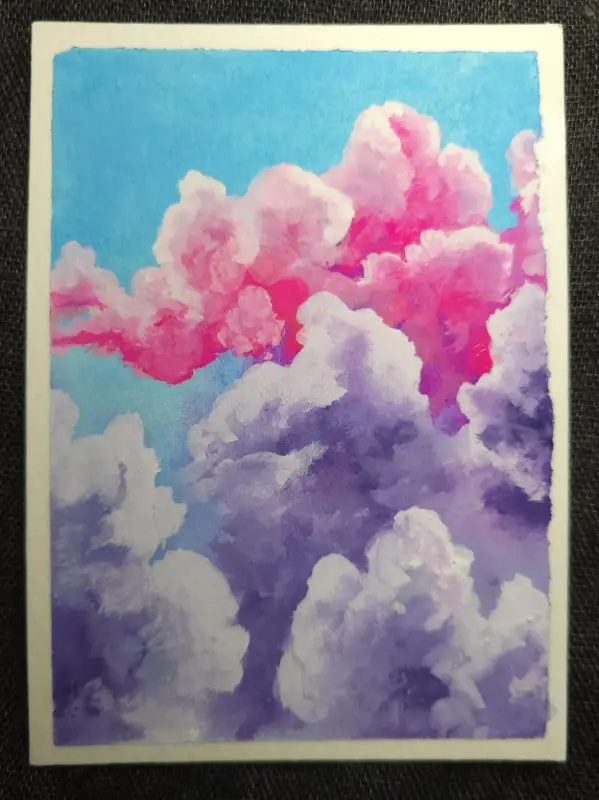 clouds VI aceo art card