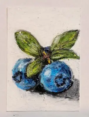 Blueberries ACEO aceo art card thumbnail 2