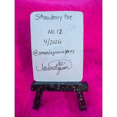 Strawberry Toe aceo art card thumbnail 2