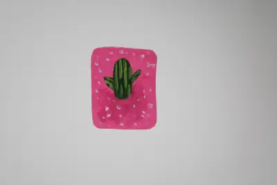 ACEO Art Card "Pink Catcus" Original Oil Paper Painting 1 of 1 aceo art card thumbnail 2