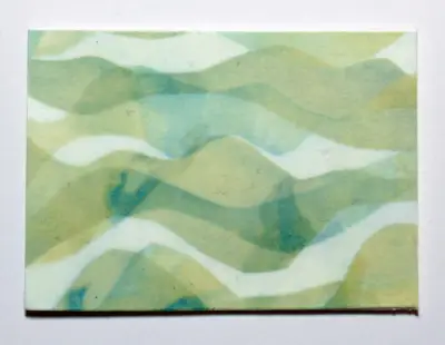 Ocean Waves Mixed Media Cyanotype original art ACEO aceo art card thumbnail 1