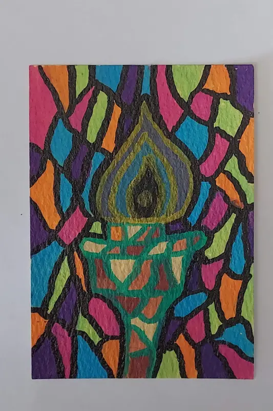 Glowing Groove- Inspired by The Guess Who's "American Woman" aceo art card