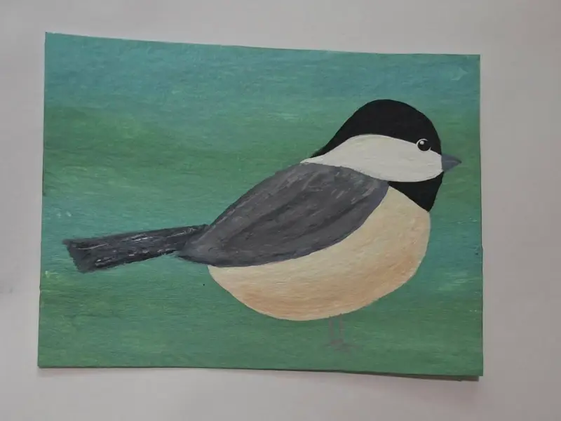 Black Capped Chickadee aceo art card