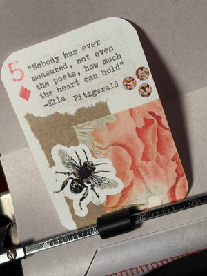 Bee flower Ella Fitzgerald collage print by Mazerzine aceo art card thumbnail 2