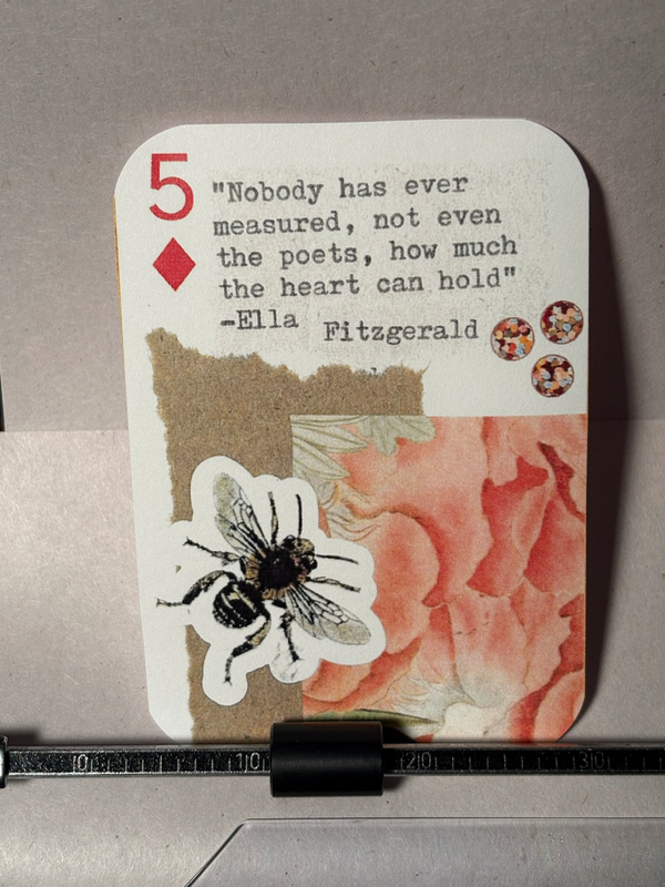 Bee flower Ella Fitzgerald collage print by Mazerzine aceo art card
