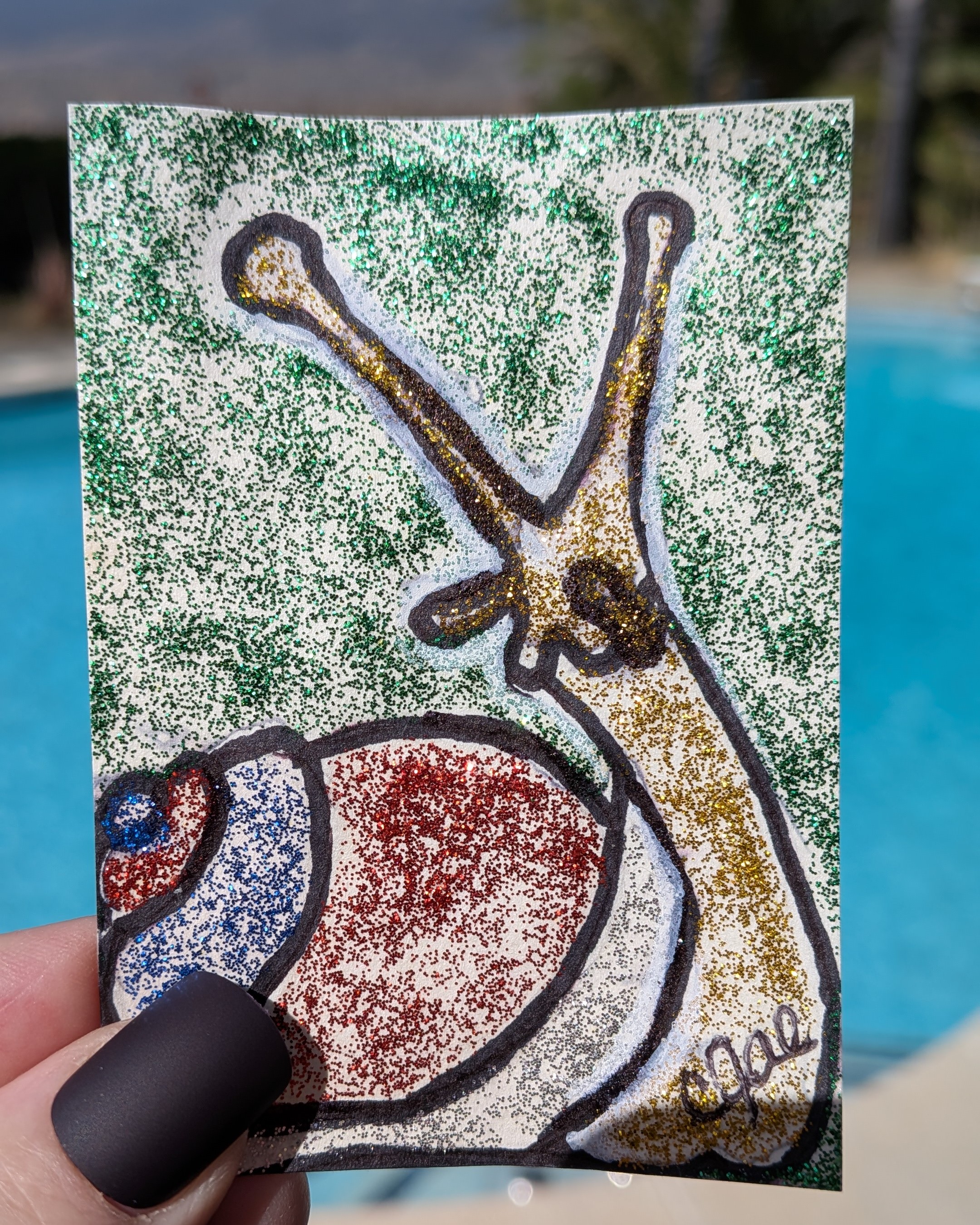 Sparkle Snail | Original Mixed Media ACEO aceo art card
