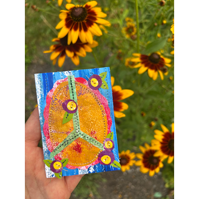 Peace and Blooms aceo art card thumbnail 2