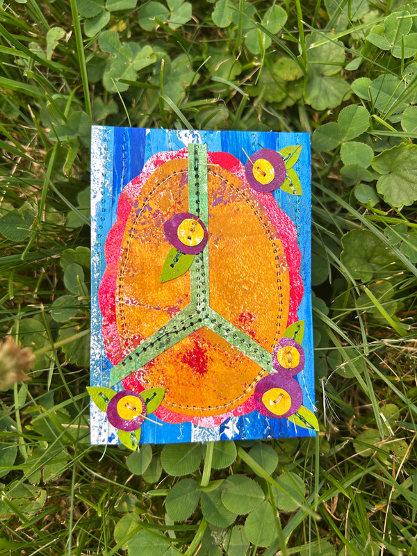 Peace and Blooms aceo art card