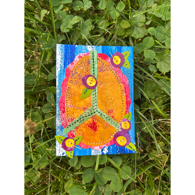 Peace and Blooms aceo art card thumbnail 1