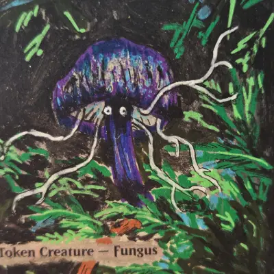 Fungus MTG Magic the Gathering token aceo art card thumbnail 2
