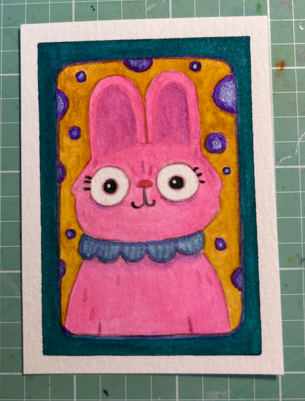Bunny Portrait 1 aceo art card
