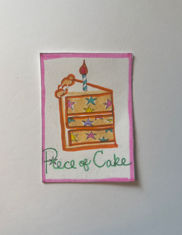ACEO ORIGINAL PIECE OF CAKE aceo art card