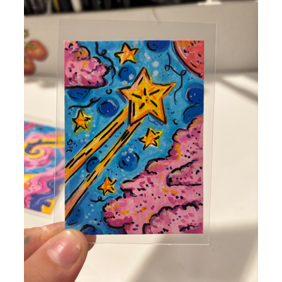 Shooting Star aceo art card thumbnail 1