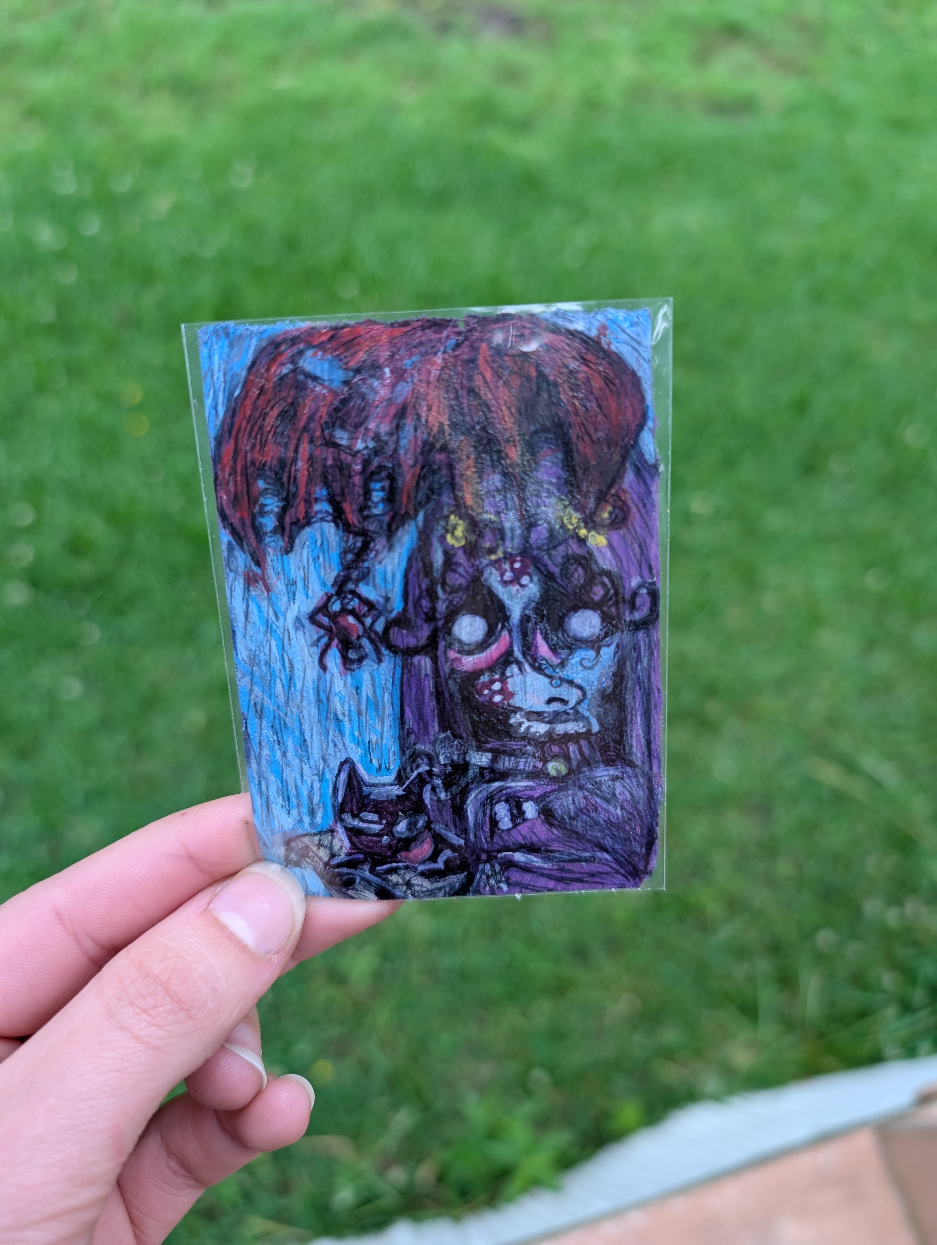 Misery & Doom Kitty aceo art card thumbnail 1