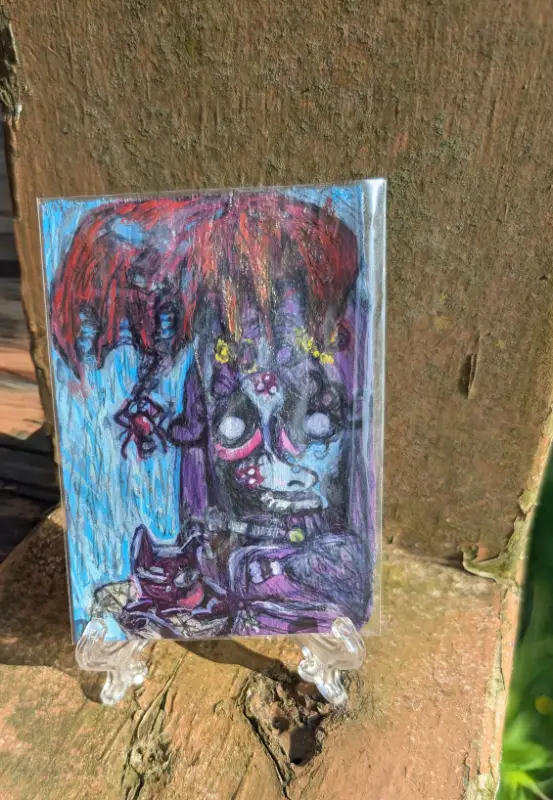 Misery & Doom Kitty aceo art card
