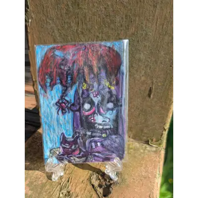 Misery & Doom Kitty aceo art card thumbnail 1