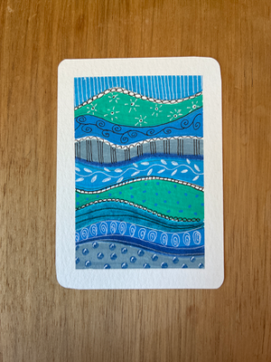Waves of Blue aceo art card thumbnail 1