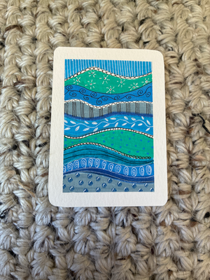 Waves of Blue aceo art card thumbnail 2