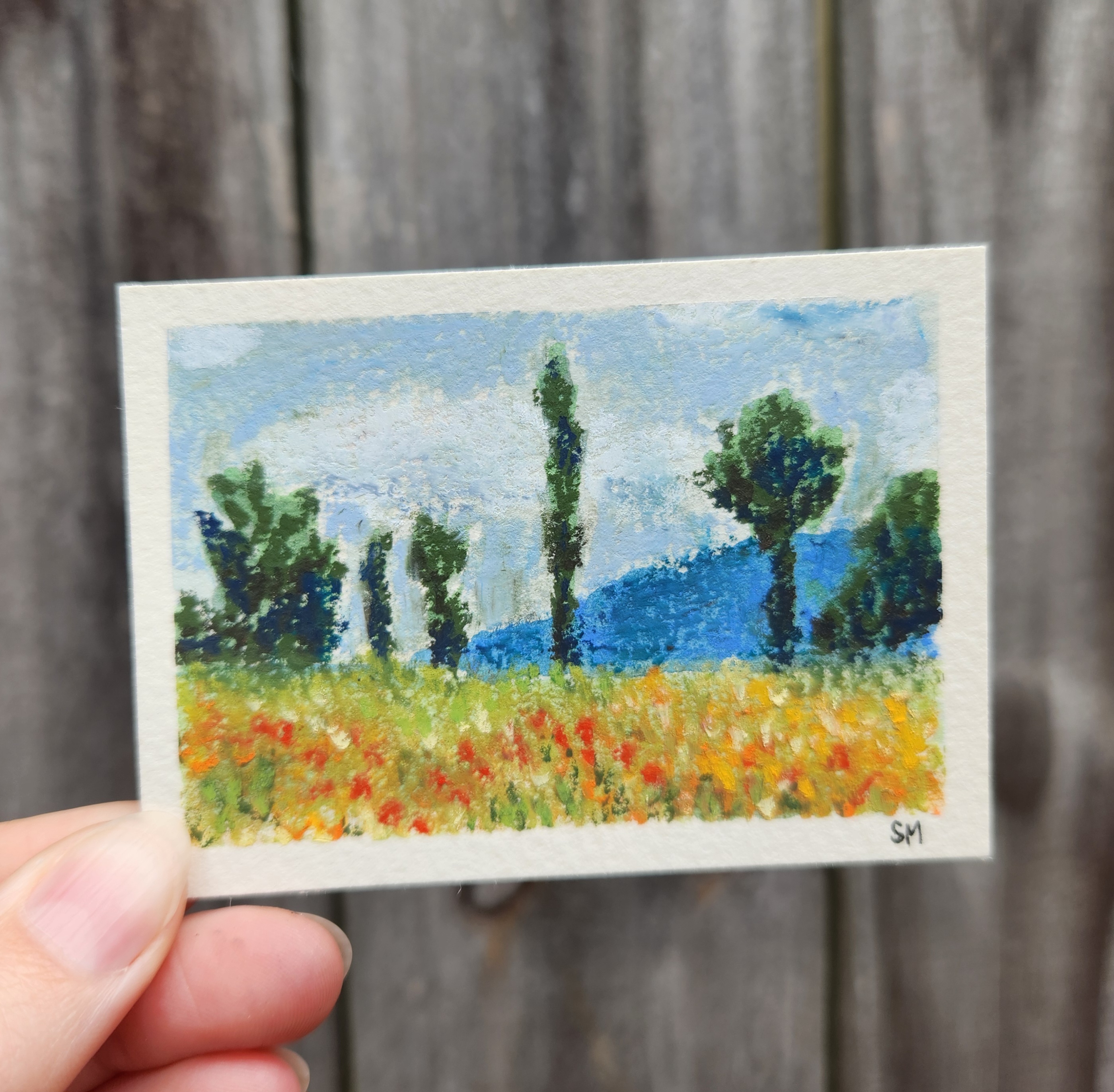 Monet landscape study aceo art card