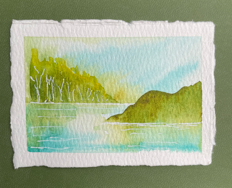 Serene Lake no. 3 aceo art card