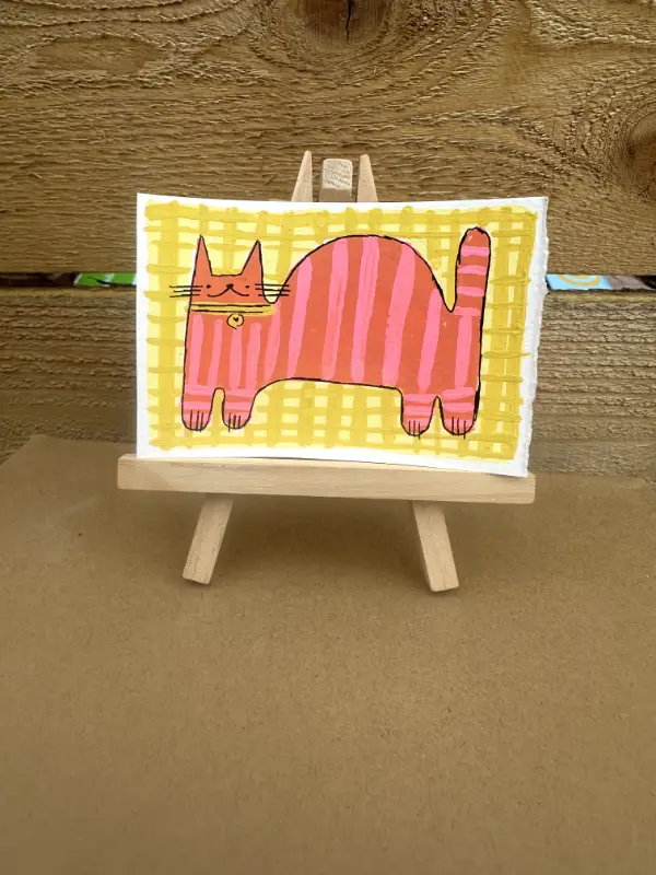 Striped Cat aceo art card