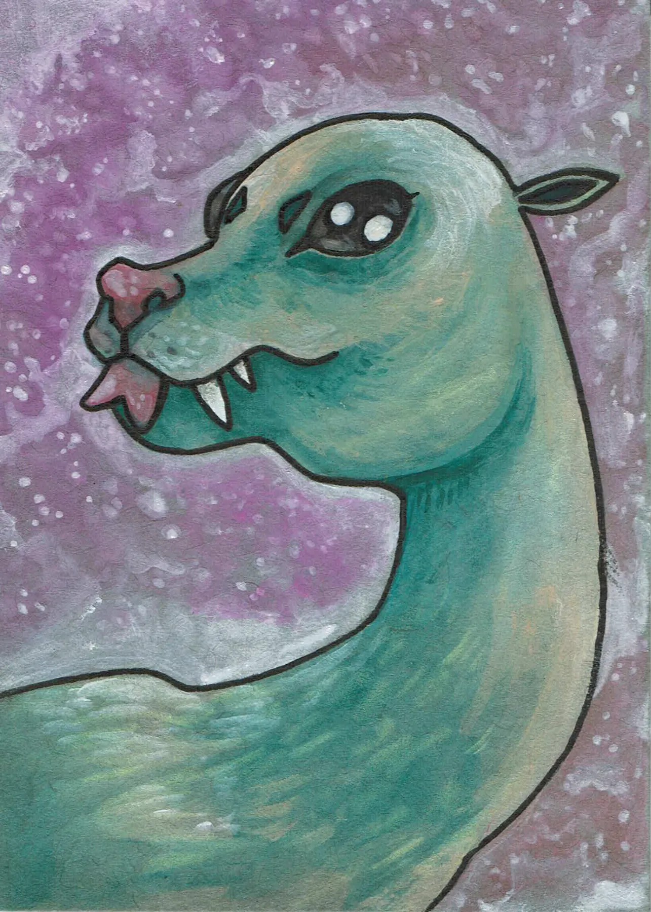 Mister Lister - Watercolor Creature aceo art card