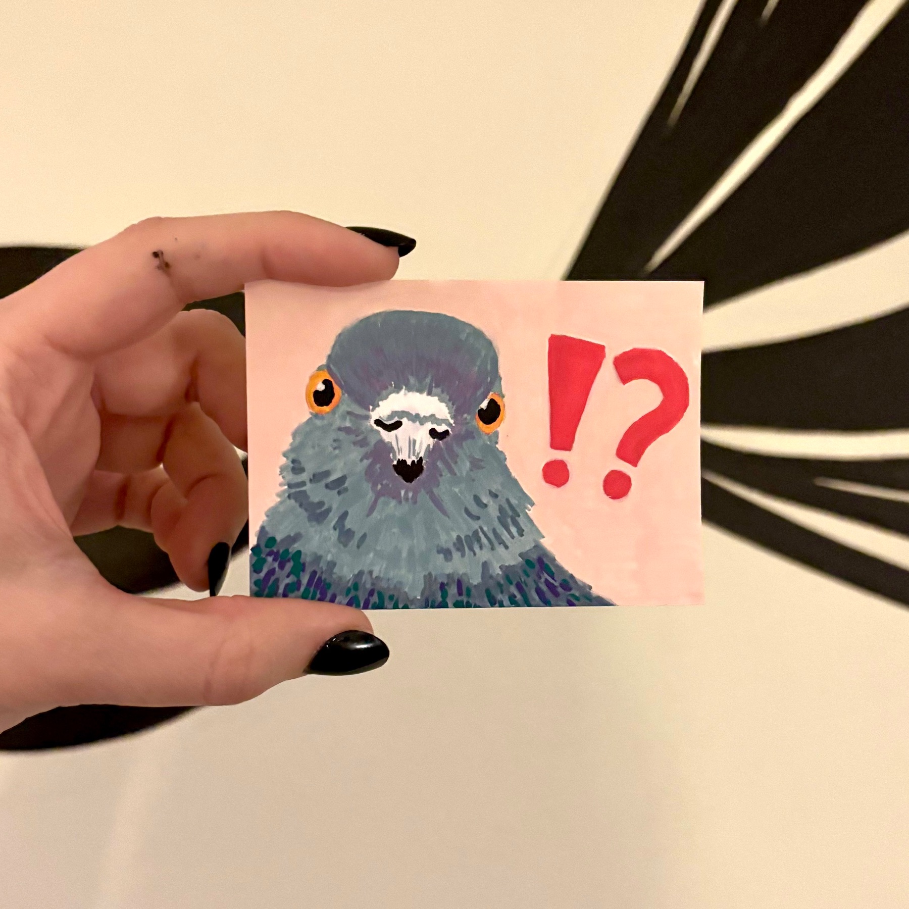 Cute !? pigeon aceo art card