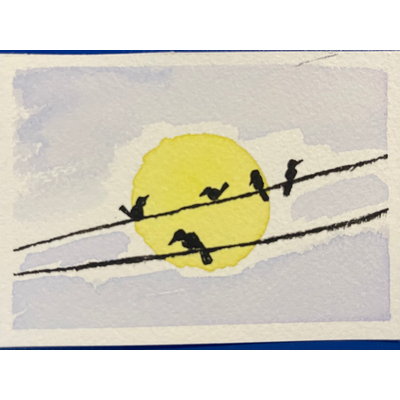 Five Friends aceo art card thumbnail 1