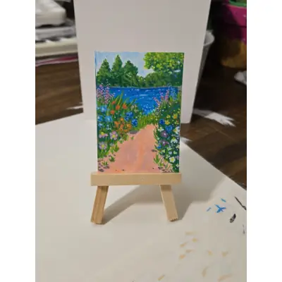 Riverside Path aceo art card thumbnail 1