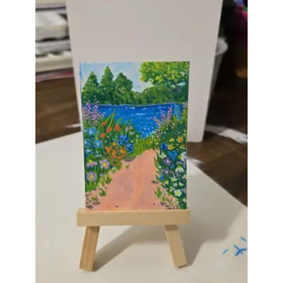 Riverside Path aceo art card thumbnail 2
