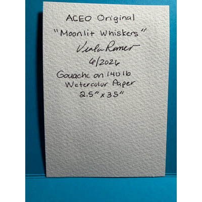 Moonlit Whiskers aceo art card thumbnail 2
