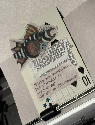 Fish quote card #285 by Mazerzine Dwight Eisenhower aceo art card thumbnail 2