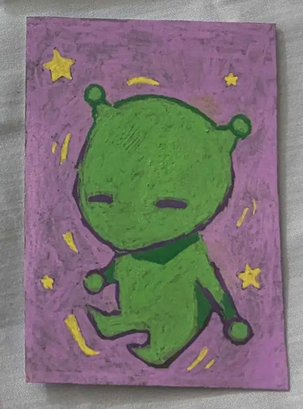 Alien Guy aceo art card