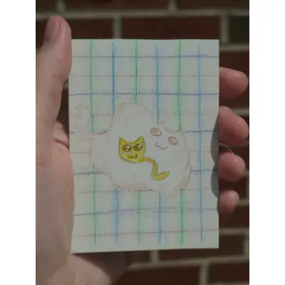 Kitty egg aceo art card thumbnail 1