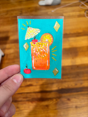 Rum Punch Cocktail aceo art card thumbnail 1