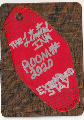 The Liminal Inn Room 2020 Extended Stay ACEO Funny Motel Key Painting aceo art card thumbnail 4