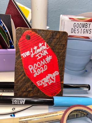 The Liminal Inn Room 2020 Extended Stay ACEO Funny Motel Key Painting aceo art card thumbnail 3