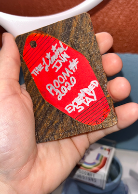 The Liminal Inn Room 2020 Extended Stay ACEO Funny Motel Key Painting aceo art card thumbnail 1